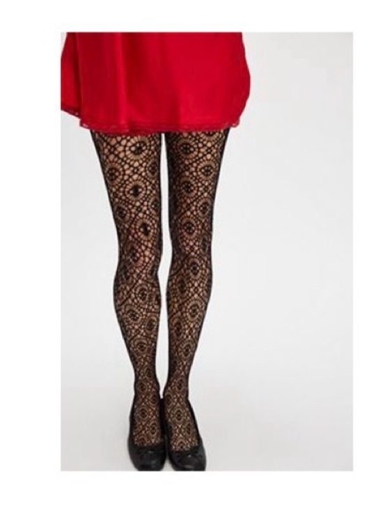 Free People Accessories - Free People Lykke Black Lace Pattern Tights